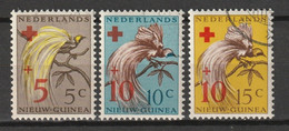 Nederlands Nieuw Guinea 1955, Rode Kruis, Red Cross - Birds, Oiseaux, Paradijsvogels NVPH 38-40  Gestempeld/canceled/obl - Nederlands Nieuw-Guinea