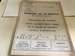 Plan Barrage Cheffia Bou Namoussa Bône Sur L Oued Bou Namoussa  Centre Expérimental De Recherche Et D’études Du Bâtiment - Travaux Publics