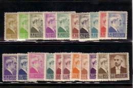 1942-1943 TURKEY POSTAGE STAMPS OF THE FIRST INONU ISSUE (THIN PAPER) MNH ** - Nuovi
