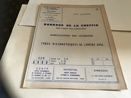 Plan Barrage Cheffia Bou Namoussa Bône Sur L Oued Bou Namoussa  Centre Expérimental De Recherche Et D’études Du Bâtiment - Travaux Publics