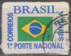 Brasil - 31-1-1994 - BANDEIRA NACIONAL, 4º Comprovante...Auto-Adesivo 1º Porte Nacional-CFN,Bandeira  (o)  RHM Nº 698 - Gebraucht