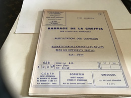 Plan Barrage Cheffia Bou Namoussa Bône Sur L Oued Bou Namoussa  Centre Expérimental De Recherche Et D’études Du Bâtiment - Travaux Publics