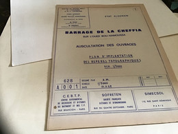 Plan Barrage Cheffia Bou Namoussa Bône Sur L Oued Bou Namoussa  Centre Expérimental De Recherche Et D’études Du Bâtiment - Travaux Publics