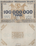 Landau Inflationsgeld Stadt Landau Gebraucht (III) 1923 100 Millionen Mark - 100 Miljoen Mark