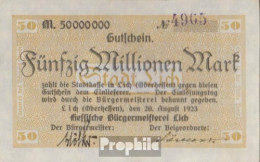 Lich Inflationsgeld Stadt Lich Bankfrisch 1923 50 Millionen Mark - 50 Mio. Mark