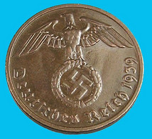 2 Reichspfenning - Allemagne - Bronze - 1939 G - TTB + - - 2 Rentenpfennig & 2 Reichspfennig