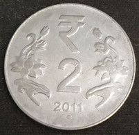 INDE - INDIA - 2 RUPEES 2011 - Nouveau Symbole - KM 395 - ( ● - Noida Mint ) - India