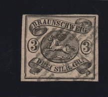 Altdeutschland 1853 Braunschweig Michel Nr. 8 Gestempelt, Vollrandig, Michel 110.-€, 2 Scans PRACHTSTÜCK - Brunswick