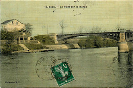 Esbly * Vue Sur Le Pont Sur La Marne * Hôtel Restaurant * Cpa Toilée Colorisée - Esbly