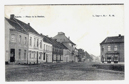 CPA ASSCHE - Place De La Station - Circulée En 1907 - Ed. L. Lagaert B N° 15 - 2 Scans - Asse