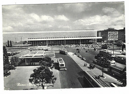 14850 - ROMA STAZIONE TERMINI AUTOBUS AUTO CAR ANIMATA 1950 CIRCA - Stazione Termini