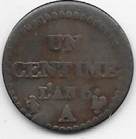 France - 1 Centime AN 6A - Other & Unclassified