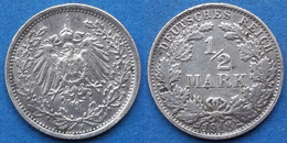 GERMANY - Silver 1/2 Mark 1918 F KM# 17 Empire (1871-1918) - Edelweiss Coins - 1/2 Mark