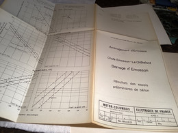 Plan 1965  D'Emosson ; Barrage Chute D Emosson Électricité De France Hydraulique Baden Suisse - Travaux Publics