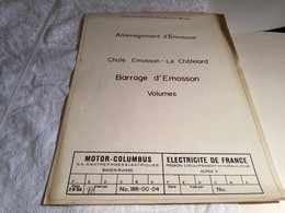 Plan 1965  D'Emosson ; Barrage Chute D Emosson Électricité De France Hydraulique Baden Suisse - Travaux Publics