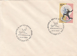 W1868- ENGLAND'66 WORLD CUP, SOCCER, SPORTS, STAMP AND SPECIAL POSTMARK ON COVER, 1990, ROMANIA - 1966 – Inglaterra