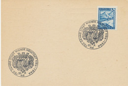 ÖSTERREICH SONDERSTEMPEL 1946 „750 JAHRE WIENER NEUSTADT 1196-1946 22.9.46“ Extrem Selten, R! - Storia Postale