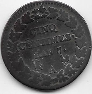 France - 5 Centimes - AN 7A - Other & Unclassified