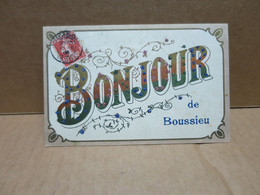 BOUSSIEU (38) Carte Fantaisie Souvenir Bonjour De Paillettes - Other & Unclassified