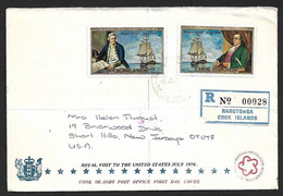 Cook Island 1976 Royal Visit 2v Registered FDC (**) - Cook