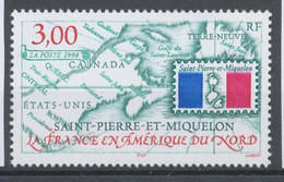 SPM  N°680 La France En Amérique Du Nord 3f Dessin D'un Timbre Carte De L'archipel ZC680 - Unused Stamps