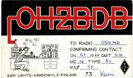 QSL Card Amateur Radio Funkkarte 1964 Kari Lehto Hameenkyla Finland - Radio Amatoriale