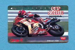 ( 5607 ) - Télécarte JAPON - ( MOTO / CUP NOODLE / HONDA / MICHELIN / NGK  ) - *** EC *** - Voir Scan - - Moto