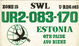 QSL Card Amateur Radio Funkkarte QTH Paide Avo Biene ESTONIA Estland Estonie Baltic State 1982 - Amateurfunk