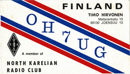 QSL Card Amateur Radio Funkkarte Nort Karelian Radio Club Timo Hirvonen Joensuu 1974 Karelia Finland - Radio Amatoriale