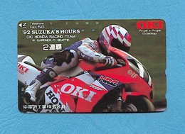 (5611) -Télécarte JAPON - ( '92 SUZUKA 8hours / OKI HONDA Racing Team / W.GARNER / D.BEATTIE ) - *** TBE *** - Voir Scan - Motorräder