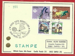 CARTOLINA VG ALDO BUSONI 351 - 1985 SANTA MARINELLA 2° Gran Premio Mediterraneo Badminton - ANNULLO DEDICATO - Badminton