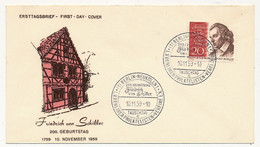 BERLIN - FDC 200° Geburtstag Friedrich Von Schiller - 1959 - Autres & Non Classés