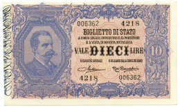 10 LIRE BIGLIETTO DI STATO EFFIGE UMBERTO I 03/06/1925 SUP+ - Regno D'Italia – Autres