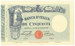 50 LIRE BARBETTI GRANDE L MATRICE LATERALE TESTINA FASCIO 12/08/1929 SPL- - Regno D'Italia – Autres