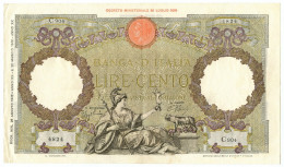 100 LIRE CAPRANESI AQUILA ROMANA TESTINA FASCIO L'AQUILA 28/08/1942 BB/SPL - Regno D'Italia – Other