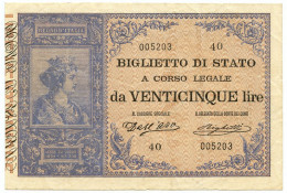 25 LIRE BIGLIETTO DI STATO REGNO UMBERTO I ITALIA TURRITA 21/07/1895 BB/SPL - Sonstige
