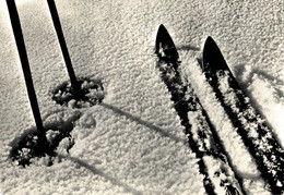 N°91129 -cpsm Neige , Ski, Baton De Ski - Sports D'hiver
