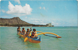 Waikiki Beach - Outrigger Canoe Off Diamond Head - Honolulu