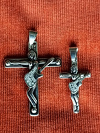 2 Croix De Johnny Hallyday Acier Inoxydable 7 Cm Et 4,5 Cm - Other & Unclassified