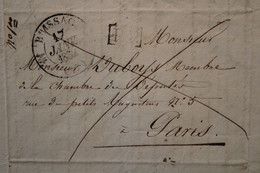 France 1832 Marque BRISSAC Maine Et Loire 47 Cover Précurseur T12 + PP Chambre Des Députés Taxe 6 - 1801-1848: Voorlopers XIX