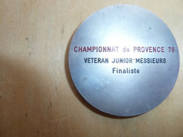 DA-057 Médaille Chapionnat De Provence 76 Vétéran Junior Messieurs Finaliste - Otros & Sin Clasificación