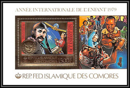 85716d N°224 A Louis Blériot Aviation Aicraft Comores Comoros Timbres OR Gold Stamps ** MNH CHILD YEAR 1979 - Comores (1975-...)