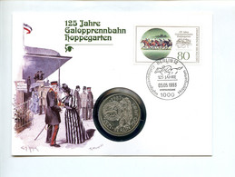 GERMANIA 10 M  1987 ARGENTO LETTERA UFFICIALE 750 ANNI ANNIVERSARIO BERLINO GRANPREMIO IPPICA PESO 15,5g - Commémoratives