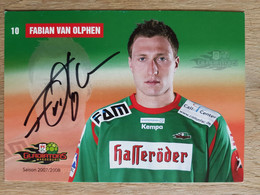 Card Fabian Van Olphen - SC Magdeburg Gladiators - 2007-2008 - Handball - Original Signed - Balonmano