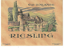 Etiquette A Vin D Alsace Thann Tour Des Sorcieres  Gewurtz Riesling - Sonstige & Ohne Zuordnung