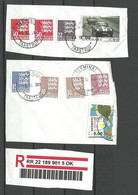 DENMARK Dänemark O 2021 Cover Cut Outs With Stamps Coat Of Arms Etc+ Registration Label - Gebruikt