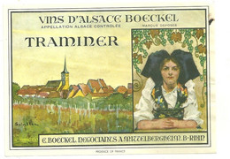 Etiquette A Vin D Alsace Bockel  Mittelbergheim Traminer Illustration Spindler - Sonstige & Ohne Zuordnung