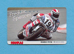 ( 5619 ) - Télécarte JAPON - (  MOTO / HONDA - Freddie Spencer ) - *** TTBE *** - Voir Scan - - Motorbikes