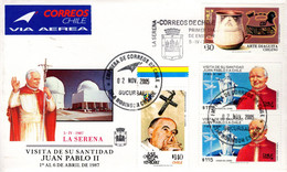 CHILE - LA SERENA - 2005 - POPE JOHN PAUL II - STAMP - ENVELOPE COVER - SOUVENIR 38 - Päpste
