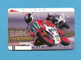 ( 5621 ) - Télécarte JAPON - (  MOTO / YAMAHA / Marlboro / Castrol / MICHELIN / T.Taira ( YZR 250 ) - *** TTBE *** - - Motorräder